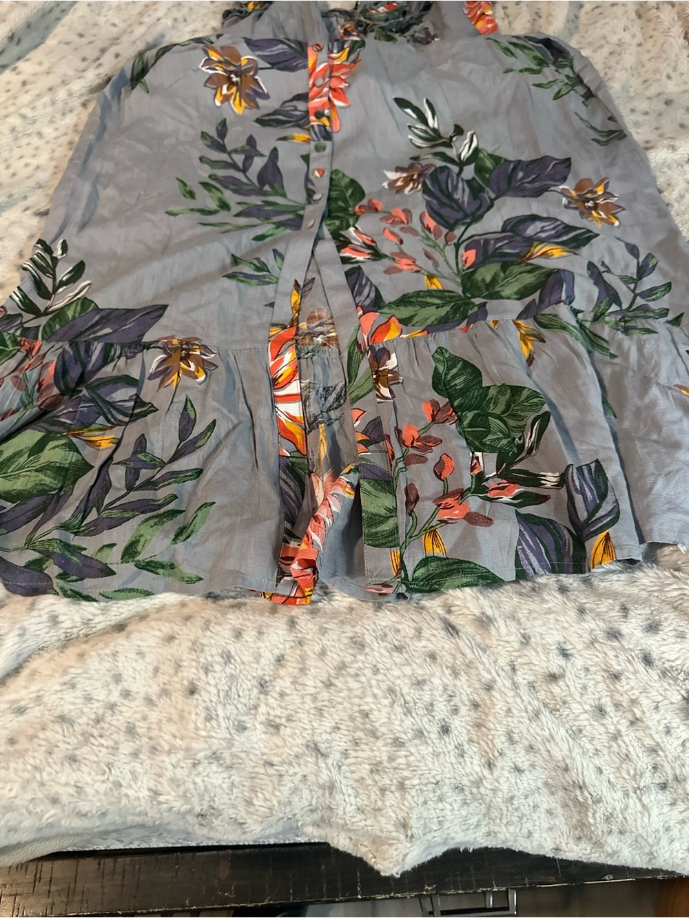 Patrons of Peace Gray Maxi Dress with Multicolor Floral Print - Picture 6 of 10